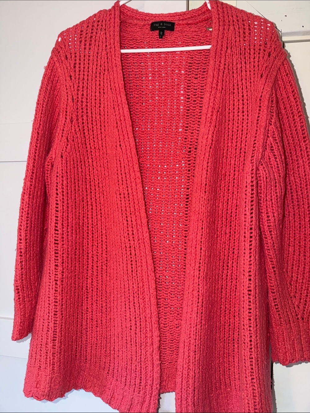 Rag & Bone Coral Open-Front Knit Cardigan Sweater - Women